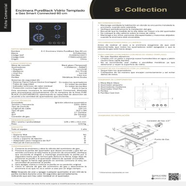 COCINA EMPOTRABLE A GAS SOLE 4 QUEMADORES 3120SOLCO077 - 12