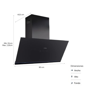 CAMPANA EXTRACTORA SOLE 101 CM SMART CONNECTED 3120TURE98CO - 3