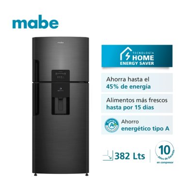 REFRIGERADORA MABE TOP FREEZER NO FROST  RMP415ZPC 382 L NETO BLACK STEEL 