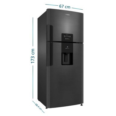 REFRIGERADORA MABE TOP FREEZER NO FROST  RMP415ZPC 382 L NETO BLACK STEEL - 2