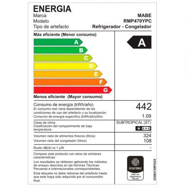 REFRIGERADORA MABE TOP FREEZER NO FROST RMP470YPC - 10