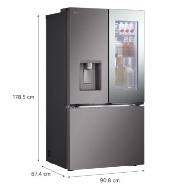 REFRIGERADORA LG 738L GM89SXD FRENCH DOOR INSTAVIEW PLATEADO ACERO - 3