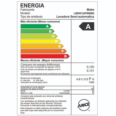 LAVADORA MABE 16KG CARGA SUPERIOR LMD6124PBBB0 - 8