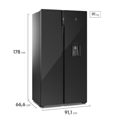 REFRIGERADOR ELECTROLUX NO FROST SIDE BY SIDE INVERTER ERSB54N2WXB 522L BLACK - 2