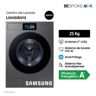 LAVADORA SAMSUNG 25KG FRONTAL AI WASH+ BESPOKE WF90F25ADSPE - 2