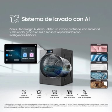 LAVADORA SAMSUNG 25KG FRONTAL AI WASH+ BESPOKE WF90F25ADSPE - 9