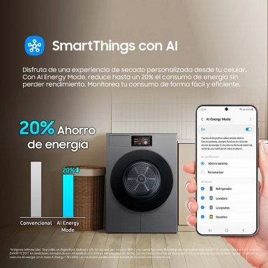 SECADORA DE ROPA SAMSUNG BOMBA CALOR BESPOKE AI 17KG DV90F17CDSPE - 10