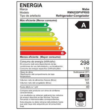 REFRIGERADORA MABE TOP FREEZER NO FROST RMN220PVPRX0 196L - 7