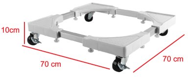 BASE METÁLICA CON RUEDAS PARA REFRIGERADORA LAVADORA COCINA PROLINK HBM-60LR 70x70 CM - 3