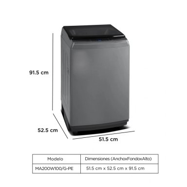 LAVADORA MIDEA CARGA SUPERIOR 10 KG MA200W100/G-PE - 3