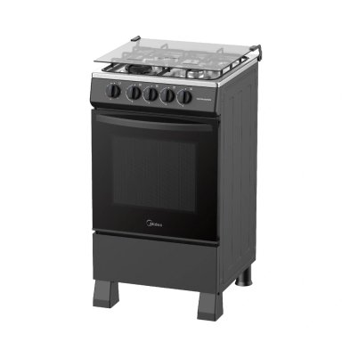 COCINA DE PIE A GAS MIDEA 4 HORNILLAS MGS20FS2LFABB-PE ACERO INOXIDABLE - 4