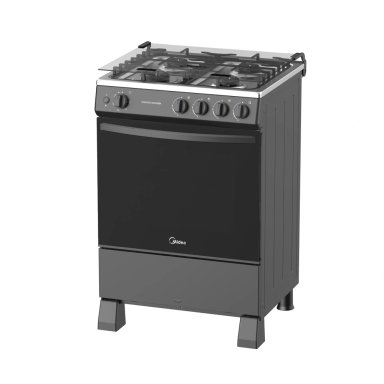 COCINA DE PIE A GAS MIDEA 4 HORNILLAS MGS4Q24B-PE ACERO INOXIDABLE - 4
