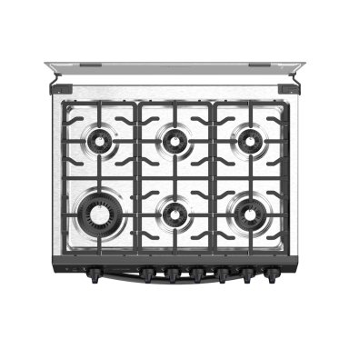 COCINA DE PIE A GAS MIDEA 6 HORNILLAS MGS30TL6B-PE ACERO INOXIDABLE - 9