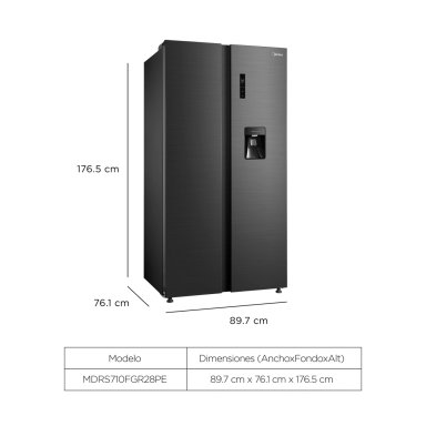 REFRIGERADORA MIDEA SIDE BY SIDE 511 L MDRS710FGR28PEWD - 2