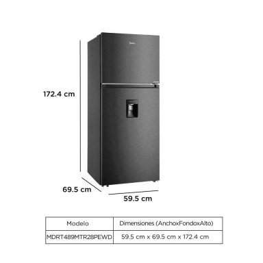 REFRIGERADORA MIDEA TOP FREEZER 338 L MDRT489MTR28PEWD - 3