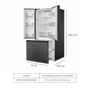 REFRIGERADORA MIDEA FRENCH DOOR 465 L MDRF700FGRDXPED - 2
