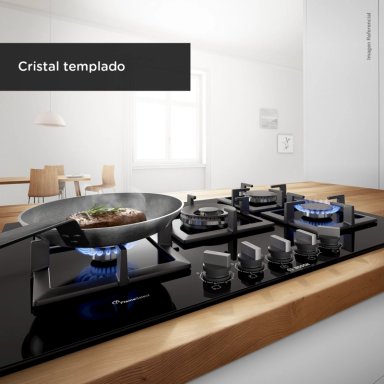 COCINA ENCIMERA A GAS BOSCH PPQ7A6B90 CRYSTAL 5G-70 NEGRO - 4