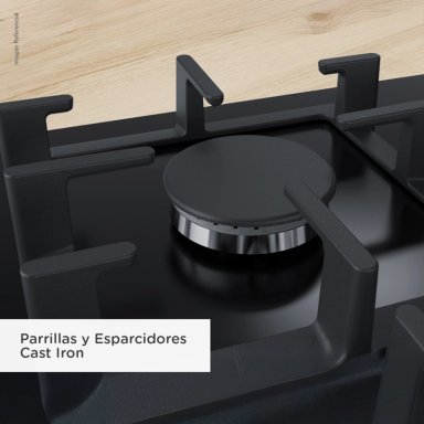COCINA ENCIMERA A GAS BOSCH PPQ7A6B90 CRYSTAL 5G-70 NEGRO - 7