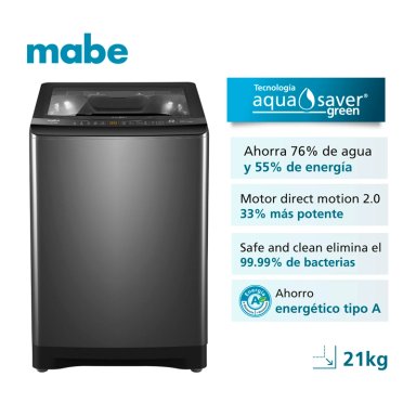 LAVADORA MABE 21KG CARGA SUPERIOR AQUA SAVER GREEN LMA1220WDGBB0