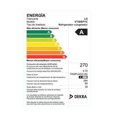 REFRIGERADORA LG TOP FREEZER NO FROST VT38SPYC 374L - 12