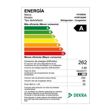 REFRIGERADORA HYUNDAI TOP FREEZER NO FROST HYRF302NF 298L - 8