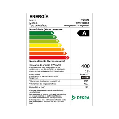 REFRIGERADORA HYUNDAI SIDE BY SIDE NO FROST HYRF450SXS  430L NEGRO MÉTALICO - 11