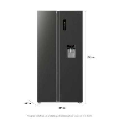 REFRIGERADORA HYUNDAI SIDE BY SIDE NO FROST HYRF450SXS  430L NEGRO MÉTALICO - 8