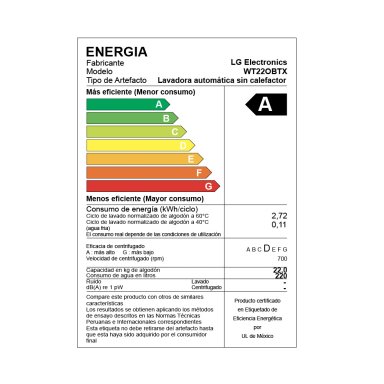 LAVADORA LG CARGA SUPERIOR 22KG WT22OBTX AI DD INTELIGENCIA ARTIFICIAL NEGRO ONYX - 15