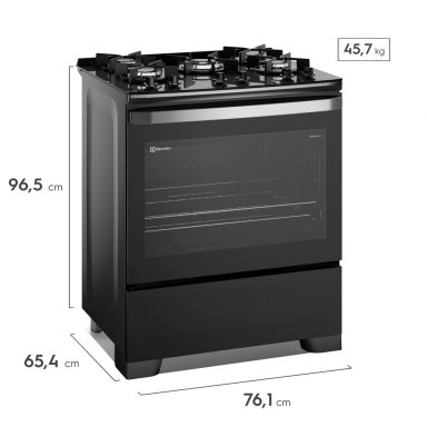 COCINA A GAS ELECTROLUX F5EGB FREESTANDING 5 QUEMADORES 76 CM - 2