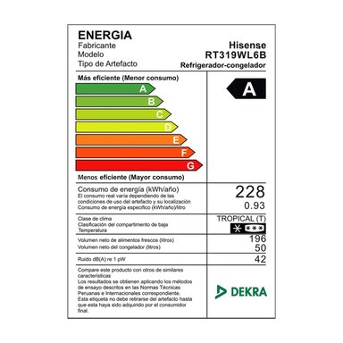 REFRIGERADORA TOP MOUNT 246L INVERTER RT319WL6B HISENSE - 13