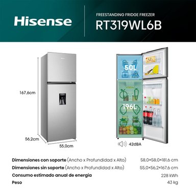 REFRIGERADORA TOP MOUNT 246L INVERTER RT319WL6B HISENSE - 4