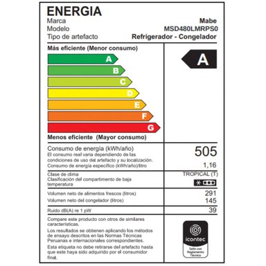 REFRIGERADORA MABE SIDE BY SIDE NO FROST MSD480LMRPS0 436L - 9