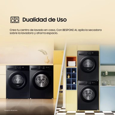 LAVADORA 10.5 KG AI ECOBUBBLE + SECADORA DE ROPA SAMSUNG BOMBA DE CALOR 9 KG - 9