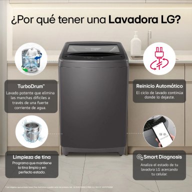 LAVADORA LG 13KG CARGA SUPERIOR TURBODRUM WT13BVTB - 4