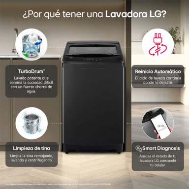 LAVADORA LG 13KG CARGA SUPERIOR TURBODRUM WT13OBVTB - 3