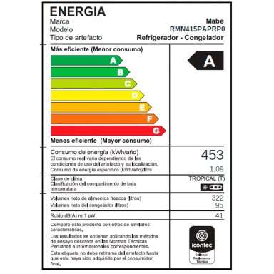 REFRIGERADORA MABE TOP FREEZER NO FROST RMN415PAPRP0 417L - 7
