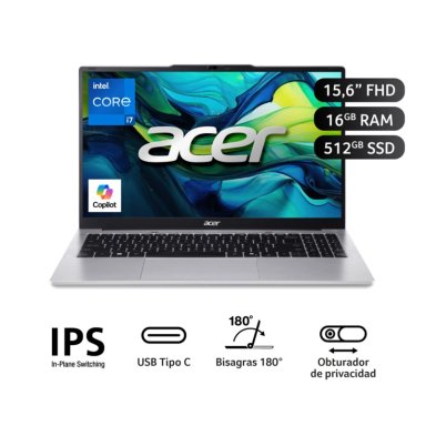 LAPTOP ACER ASPIRE LITE AL15-72P-7055 INTEL CORE I7 16GB RAM 512GB SSD 15.6”