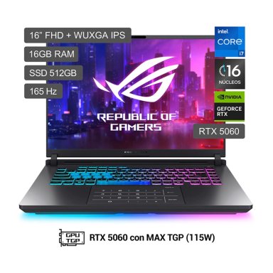 LAPTOP ASUS ROG STRIX G615JMR-RV165W INTEL CORE I7 16GB RAM 512GB SSD 16” RTX 5060