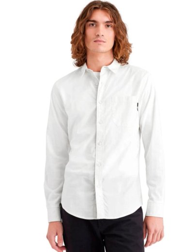 CAMISA MANGA LARGA ALGODÓN HOMBRE DOCKERS BLANCO CASUAL SHIRT
