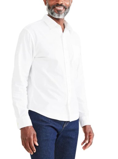 CAMISA MANGA LARGA ALGODÓN HOMBRE DOCKERS BLANCO OXFORD