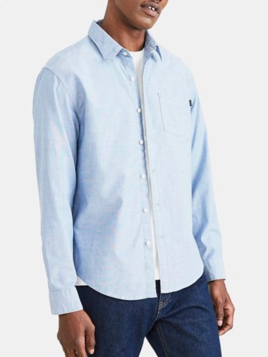 CAMISA MANGA LARGA ALGODÓN HOMBRE DOCKERS AZUL OXFORD