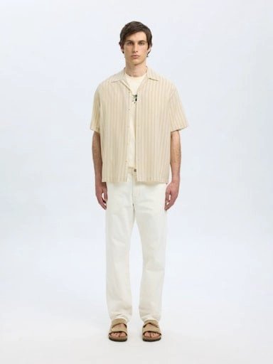 CAMISA MANGA CORTA HOMBRE SELECTED BEIGE 16091381 - 3