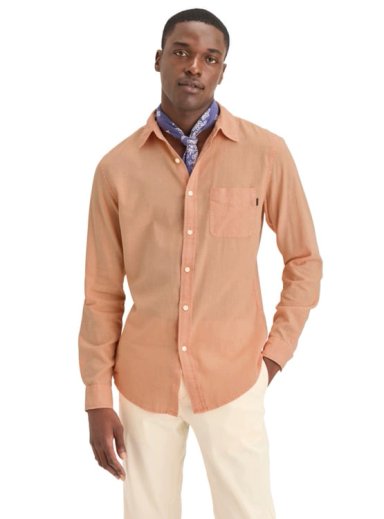 CAMISA MANGA LARGA HOMBRE DOCKERS SLIM ORIGINAL NARANJA