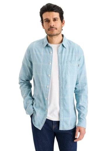 CAMISA MANGA LARGA HOMBRE DOCKERS SLIM ORIGINAL AZUL