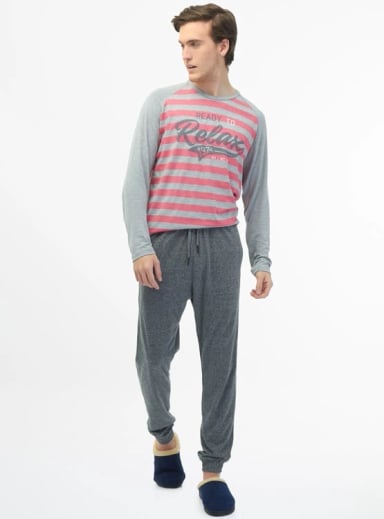 PIJAMA ALGODÓN HOMBRE WOALLANCE TURIN POLO MANGA LARGA - 1