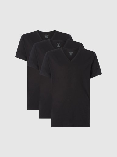CAMISETA ALGODÓN HOMBRE CALVIN KLEIN NEGRO 3 PACK COTTON CLASSICS V NECK 