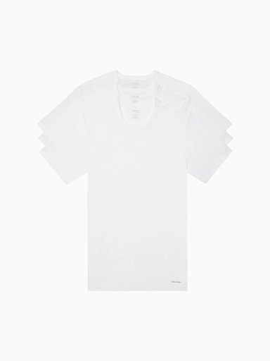 CAMISETA ALGODÓN HOMBRE CALVIN KLEIN BLANCO 3 PACK SLIM FIT SS CREW 