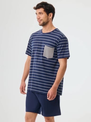 PIJAMA HOMBRE NAVIGATA NEGRO LINEAS - 3