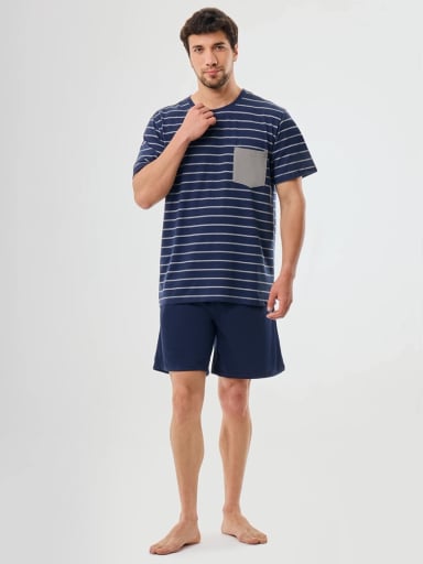PIJAMA HOMBRE NAVIGATA NEGRO LINEAS - 5