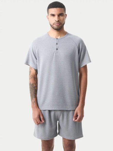 PIJAMA HOMBRE MARQUIS CORTO WAFFLE - 1